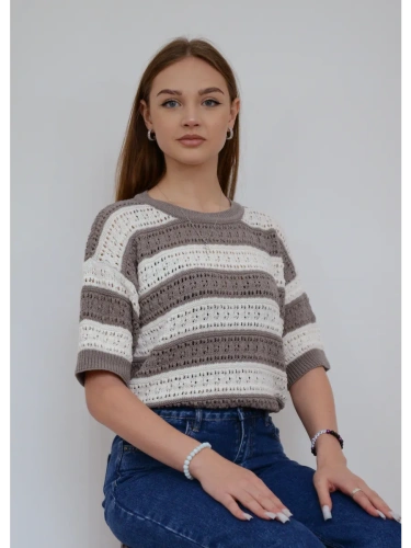 Кофта нарядная оверсайз укороченный ажурная кружевная сетка фото 5