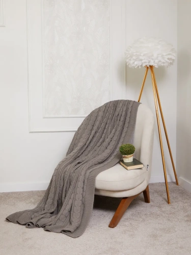 Плед 160х220 на кровать диван покрывало вязаный Хлопок 100 % фото 3