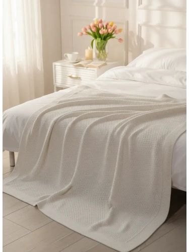 Плед 160х220 на кровать диван покрывало вязаный Хлопок 100 % фото 2