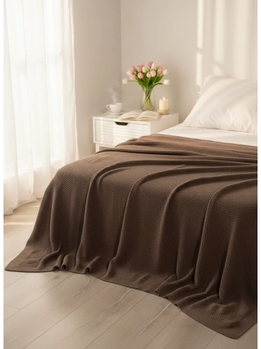 Плед 200х220 на кровать диван покрывало вязаный Хлопок 100 % фото 5