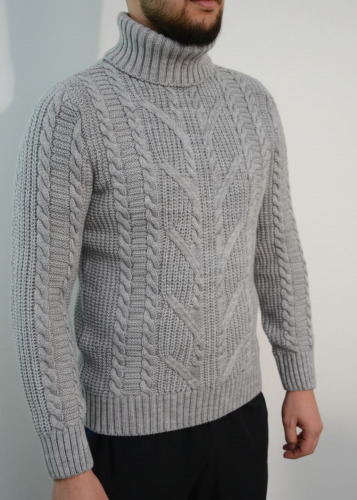 Свитер мужской с горлом теплый шерстяной фото 4