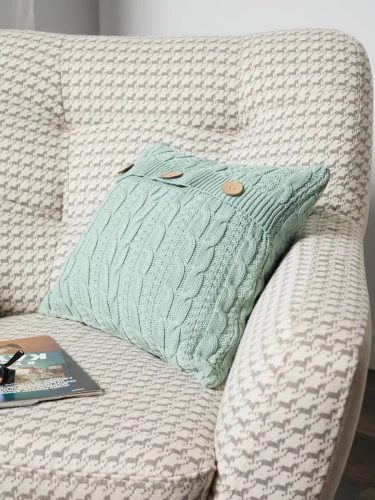 Наволочка декоративная вязаная для подушки 45 x 45 см хлопок