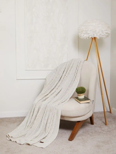 Плед 220х240 на кровать диван покрывало вязаный Хлопок 100 % фото 3