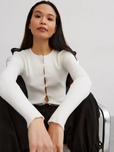 Кардиган женский на пуговицах укороченный летний короткий фото 6