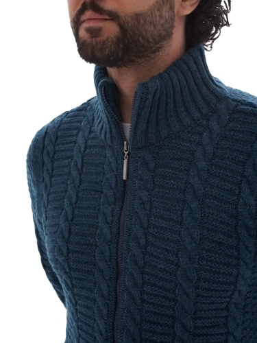 Кардиган мужской на молнии Жакет вязаный шерстяной Кофта фото 5