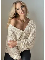 Кардиган женский кроше укороченный оверсайз