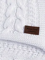 Плед 160х220 покрывало на диван кровать вязаный хлопок 100%