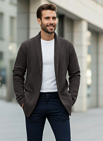 Кардиган длинный вязаный повседневный накидка удлиненный