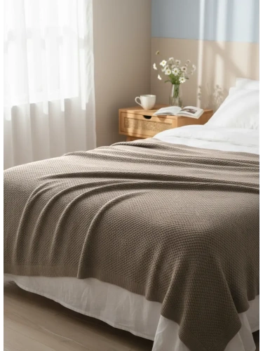 Плед 160х220 на кровать диван покрывало вязаный Хлопок 100 % фото 3