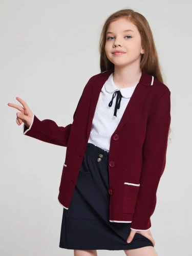 Кардиган Пиджак для девочки Школьный вязаный Жакет кофта фото 2