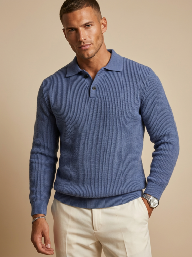 Свитер оверсайз теплый вязаный на пуговицах с воротником фото 5