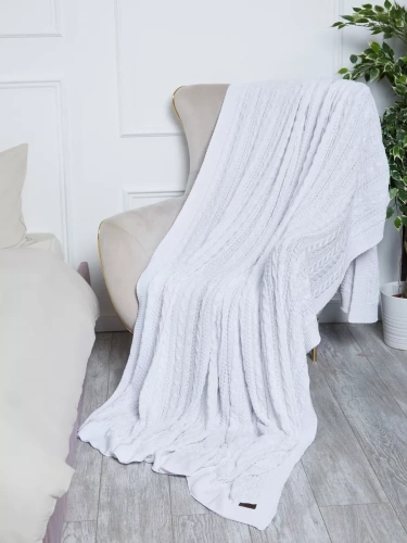 Плед 160х220 покрывало на диван кровать вязаный хлопок 100% фото 3