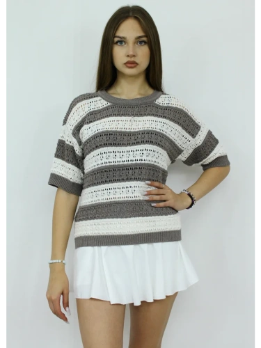 Кофта нарядная оверсайз укороченный ажурная кружевная сетка фото 4