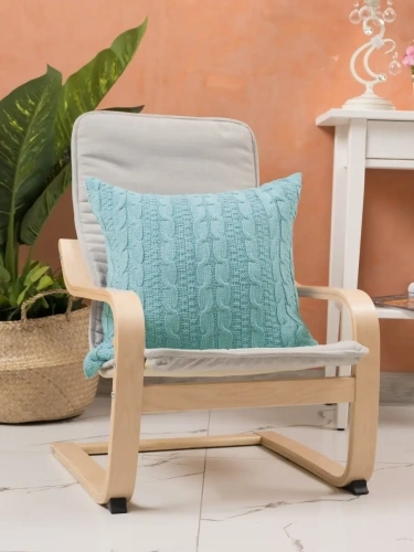 Наволочка декоративная вязаная для подушки 45 x 45 см хлопок фото 2