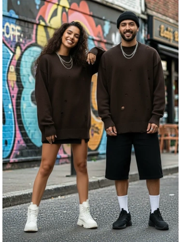 Свитер оверсайз рваный женский и мужской теплая унисекс фото 3