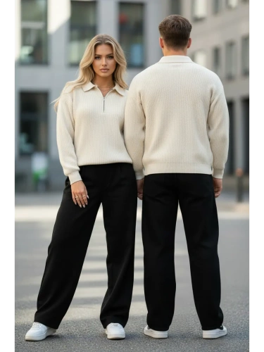 Свитер оверсайз теплый вязаный на молнии с воротником фото 2