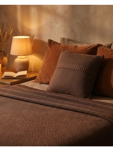 Наволочка декоративная вязаная для подушки 45 x 45 см хлопок