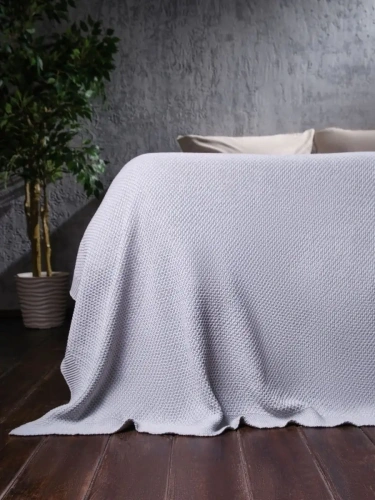 Плед 220х240 на кровать диван покрывало вязаный Хлопок 100 % фото 2