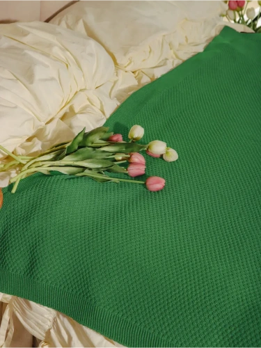 Плед 180х220 на кровать диван покрывало вязаный Хлопок 100 % фото 5