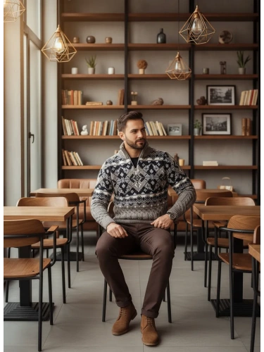 Свитер мужской на молнии теплый шерстяной фото 3