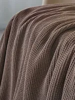 Плед 240х260 на кровать диван покрывало вязаный Хлопок 100 %