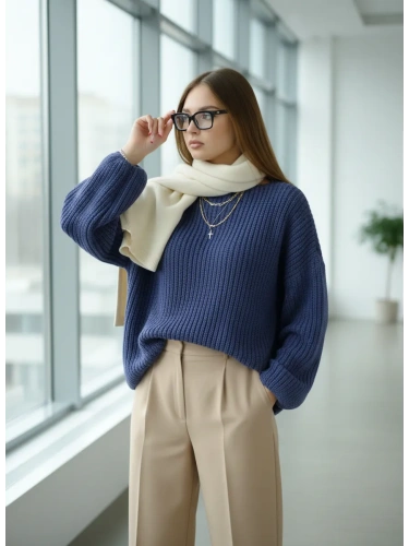 Вязаный свитер оверсайз удлиненный фото 5