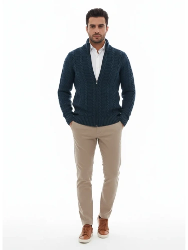 Кардиган мужской на молнии Жакет вязаный шерстяной Кофта фото 3