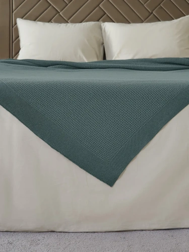 Плед 240х260 на кровать диван покрывало вязаный Хлопок 100 % фото 2