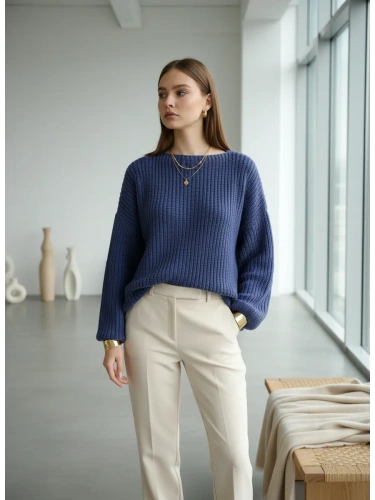 Вязаный свитер оверсайз удлиненный фото 6