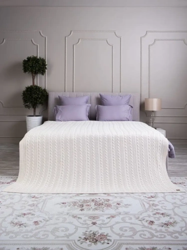 Плед 200х220 на кровать диван покрывало вязаный хлопок 100% фото 4