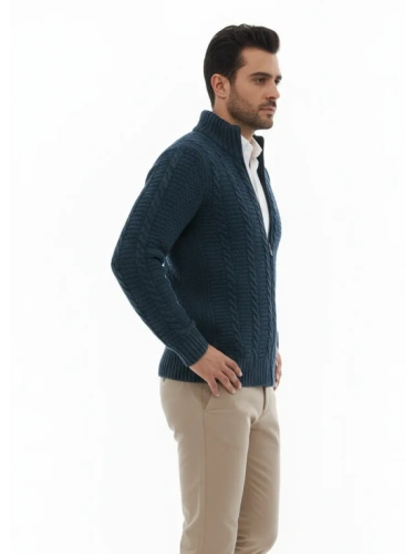 Кардиган мужской на молнии Жакет вязаный шерстяной Кофта фото 2