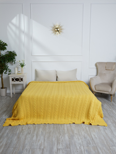 Плед 200х220 на кровать диван покрывало вязаный Хлопок 100 % фото 2