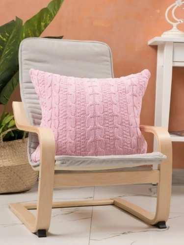 Наволочка декоративная вязаная для подушки 45 x 45 см хлопок фото 3