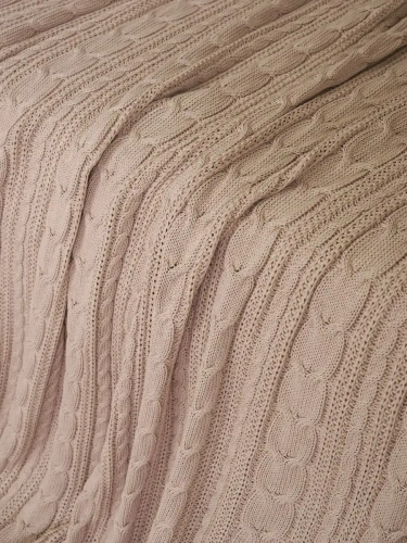 Плед 220х240 на кровать диван покрывало вязаный Хлопок 100 % фото 2