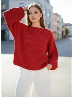 Вязаный свитер оверсайз удлиненный