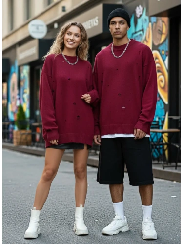 Свитер оверсайз рваный женский и мужской теплая унисекс фото 5