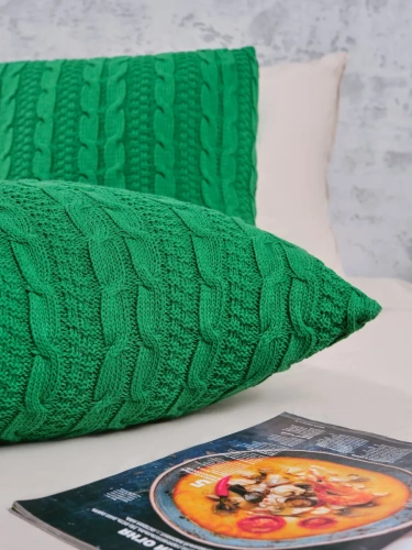 Наволочка декоративная вязаная для подушки 45 x 45 см хлопок фото 4