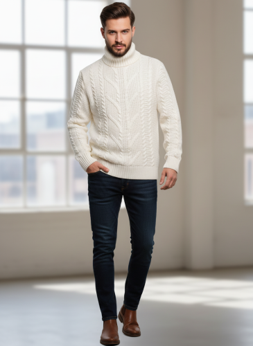 Свитер мужской с горлом теплый шерстяной фото 5