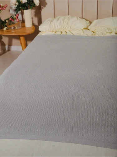 Плед 180х220 на кровать диван покрывало вязаный Хлопок 100 % фото 9