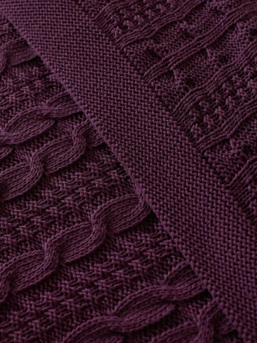 Плед 220x240 на кровать диван покрывало вязаный хлопок 100% фото 2