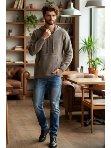 Худи мужское с капюшоном на весну унисекс оверсайз Вязаный фото 3