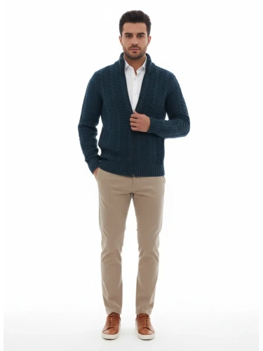 Кардиган мужской на молнии Жакет вязаный шерстяной Кофта фото 6