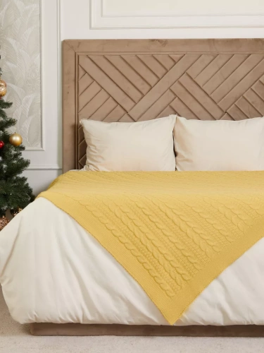 Плед 200x220 на кровать диван покрывало вязаный хлопок 100% фото 3