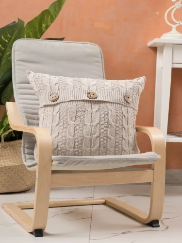 Наволочка декоративная вязаная для подушки 45 x 45 см хлопок