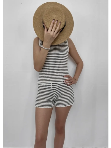 Топ майка вязаный в полоску женский фото 7