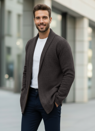 Кардиган длинный вязаный повседневный накидка удлиненный фото 2