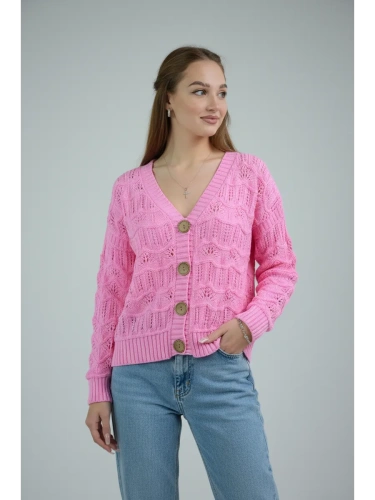 Кардиган женский кроше укороченный оверсайз фото 3