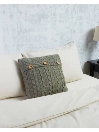 Наволочка декоративная вязаная для подушки 45 x 45 см хлопок