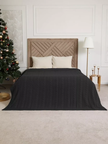 Плед 180х220 на кровать диван покрывало вязаный Хлопок 100 % фото 5