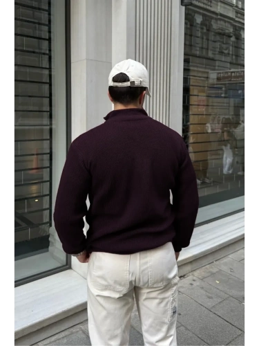 Свитер оверсайз теплый вязаный на молнии с воротником фото 2